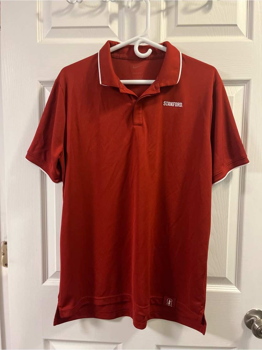 Men’s Nike Stanford Red Polo with White Trim size large golf/athletic polo